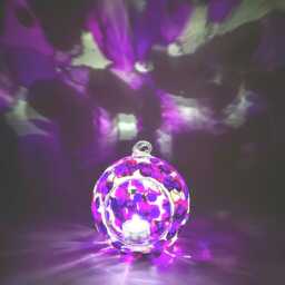 Hand Painted Abstract Glass Candle Holder Pink, Purple & Gold - thumbnail 4