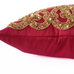 Hot Pink Gold Pillow Covers, Fuchsia Cover, Gold Sequins Cushion, Wedding Gift, Anniversary Gifts, Housewarming - thumbnail 3