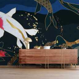Koi Fish Wall Mural Elegant Japanese Art Peel & Stick Wallpaper - thumbnail 3