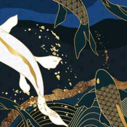 Koi Fish Wall Mural Elegant Japanese Art Peel & Stick Wallpaper - thumbnail 2