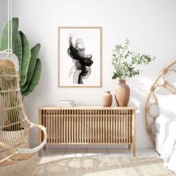 Serene Minimalist Black & White Wall Art Print Abstract Line Drawing Monochrome Grey Tones Modern Home Decor Gift For Enthusiasts - thumbnail 3