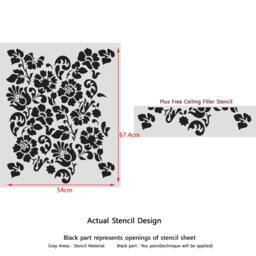 Floral Large Damask Allover Stencil Sheri For Wallpaper Look Diy Wall Decor - thumbnail 3