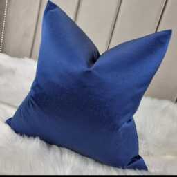 Luxury Royal Blue Cushion Cover Bold Delicate Shine Fabric, Modern Sofa Bed Pillow Cover Plain Accent Sham - thumbnail 2