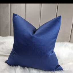 Luxury Royal Blue Cushion Cover Bold Delicate Shine Fabric, Modern Sofa Bed Pillow Cover Plain Accent Sham - thumbnail 1