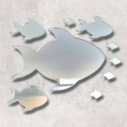 Shoal Of Fish Acrylic Mirror Wall Art - Many Size Options, Plain Or Personalised Engraving - thumbnail 3