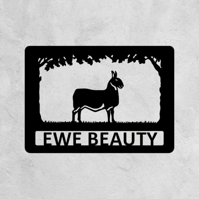 Border Leicester Sheep Metal Farm Sign, Custom Gate Livestock Rustic Farmhouse Decor, Farmer Gift