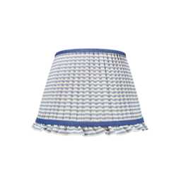 Blue Striped Lampshade With Frill - thumbnail 1