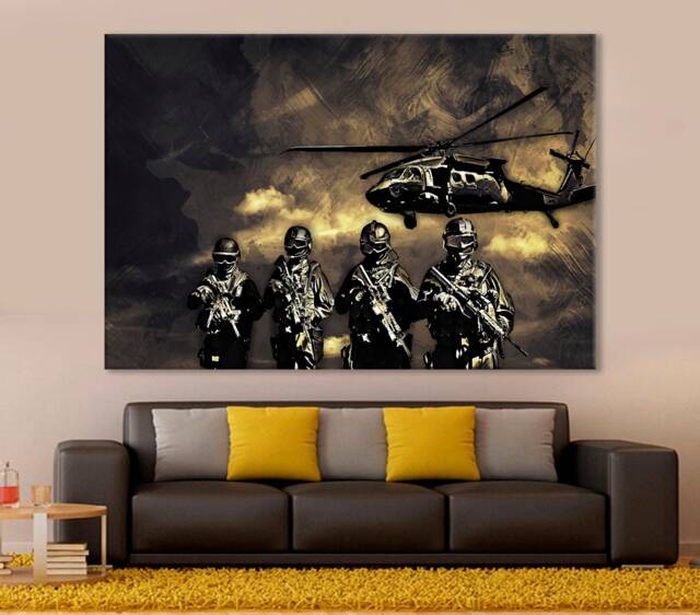 Special Forces Print, Military Canvas, Soldiers Wall Decor, Army Rangers Poster, Spec Ops Swat Home