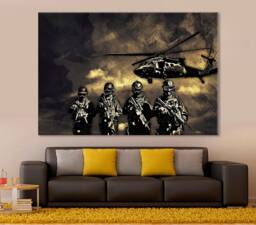 Special Forces Print, Military Canvas, Soldiers Wall Decor, Army Rangers Poster, Spec Ops Swat Home - thumbnail 1