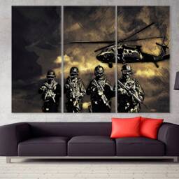 Special Forces Print, Military Canvas, Soldiers Wall Decor, Army Rangers Poster, Spec Ops Swat Home - thumbnail 2