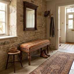 Vintage Ottoman Bench, Upholstered Stool, Bedroom Furniture, Kilim Rug Ottoman, Piano Chair - thumbnail 3