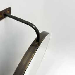 Vorso??? Wall Attached Rotating Round Modern Mirror With Brass Frame - thumbnail 4