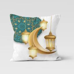 Ramadan Kareem Pillow Cover, Eid Mubarak Cushion Lantern Home Decoration, Al Fitr Gift, Islamic Present - thumbnail 2