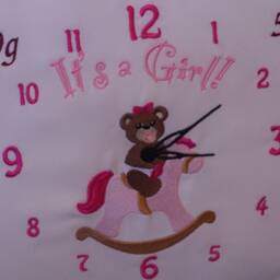 Pillow - Reference To Birth - Teddy On Rocking Horse in Clock - thumbnail 2