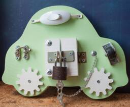 Montessori Busy Board, Travel Activity Sensory Toy - thumbnail 1