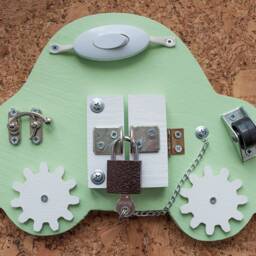 Montessori Busy Board, Travel Activity Sensory Toy - thumbnail 2