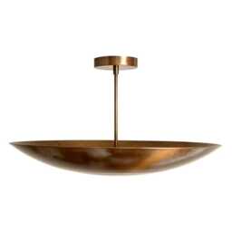Mid Century Modern Raw Brass Sputnik Ceiling Light - Flush Mount Chandelier - thumbnail 3