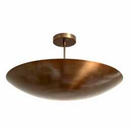 Mid Century Modern Raw Brass Sputnik Ceiling Light - Flush Mount Chandelier