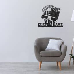 Personalized Movie Led Sign, Custom Room Film & Popcorn, Private Cinema Wall Hanging Decor - thumbnail 3