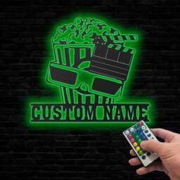 Personalized Movie Led Sign, Custom Room Film & Popcorn, Private Cinema Wall Hanging Decor - thumbnail 4
