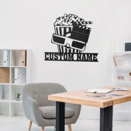 Personalized Movie Led Sign, Custom Room Film & Popcorn, Private Cinema Wall Hanging Decor - thumbnail 2