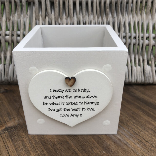 Nanny Personalised Flower/Plant Pot Gift Nana Granny Nan Nannie Grandma Gran Nanna Or Any Name. Shabby Chic Style Birthday Christmas Etc - image 1