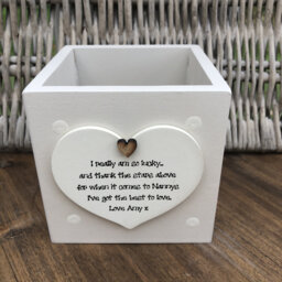 Nanny Personalised Flower/Plant Pot Gift Nana Granny Nan Nannie Grandma Gran Nanna Or Any Name. Shabby Chic Style Birthday Christmas Etc - thumbnail 1