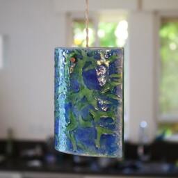 Fused Glass Pendant Light. Shell Design - thumbnail 1