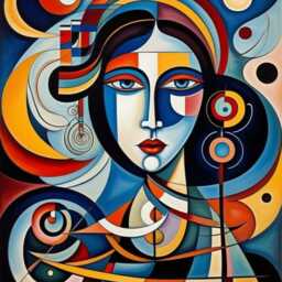 Abstract Woman Face Rug - Modern Cubist Art Tile Mat Statement Decor - thumbnail 4