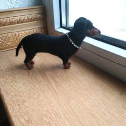 Needle Felted Dachshund Ornament, Miniature Pet - thumbnail 2