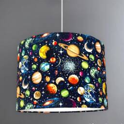 New High Quality Kids Room Planets Solar System in Space Digital Print Lamp Shade & Pendant Light - thumbnail 4