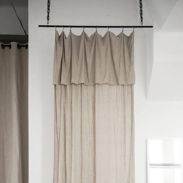 Drop Cloth Linen Curtains, Window Curtain Panel in Various Lengths, Custom Living Room Curtains - image 1