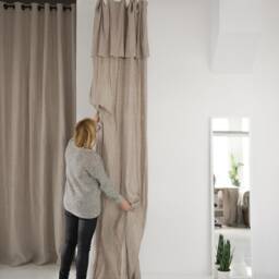 Drop Cloth Linen Curtains, Window Curtain Panel in Various Lengths, Custom Living Room Curtains - thumbnail 2