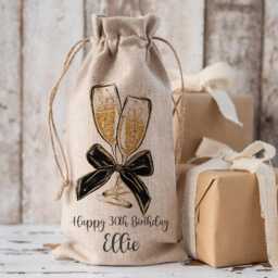 Personalised Bottle Bag, Birthday Girls Gift, Wine Bottle 18Th 21st 30Th 40Th 50Th 60Th Birthday, Friend - thumbnail 2