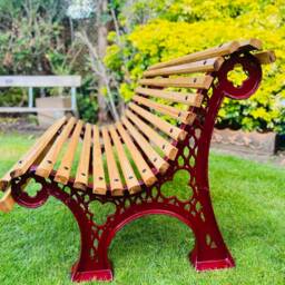 Cast Iron Garden Bench With Oak Slats - thumbnail 3