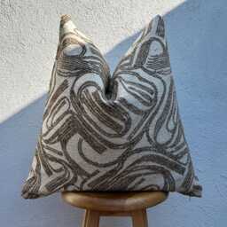 Woven Stripe Pillow Cover Beige Brown Abstract Texture, Boho Decor - All Duties Paid Usa - thumbnail 2