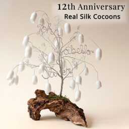 12Th Anniversary Gift Silk Wedding Her Him Husband Wife Women Men 12 Years Personalized Family Wire Tree Couple 4 4Th Sculpture - thumbnail 4