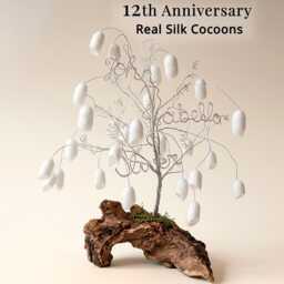 12Th Anniversary Gift Silk Wedding Her Him Husband Wife Women Men 12 Years Personalized Family Wire Tree Couple 4 4Th Sculpture