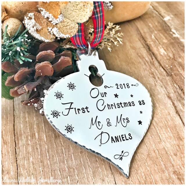 Personalized Christmas Tree Ornament , First Married Custom Decoration - image 1