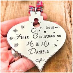 Personalized Christmas Tree Ornament , First Married Custom Decoration - thumbnail 3