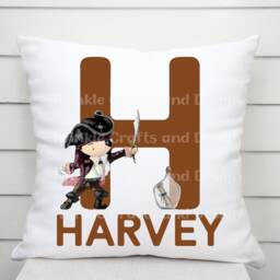 Personalised Boys Alphabet Pirate Cushion, Personalized Gift For Boys, Childrens Personalised Pillow - thumbnail 2