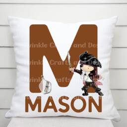 Personalised Boys Alphabet Pirate Cushion, Personalized Gift For Boys, Childrens Personalised Pillow - thumbnail 3
