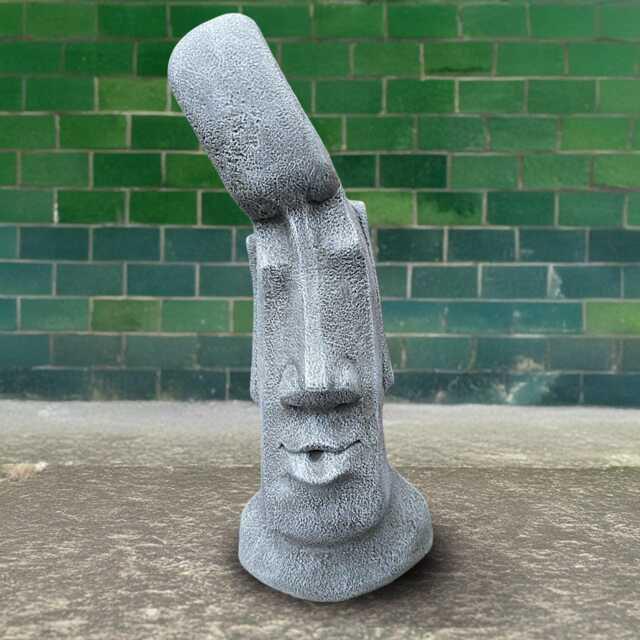 Concrete Moai Sculpture Stone Garden Easter Island Face Cement Head Figurine Outdoor Decor Polynesian Style Yard Statue Lawn - image 1