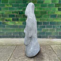 Concrete Moai Sculpture Stone Garden Easter Island Face Cement Head Figurine Outdoor Decor Polynesian Style Yard Statue Lawn - thumbnail 3