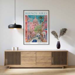 Buenos Aires Travel Poster, Argentina Print, Art, Colourful Decor, Gift - thumbnail 3