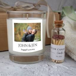 Personalised Photo Candle - Engagement, Wedding, Anniversary Gift - thumbnail 3