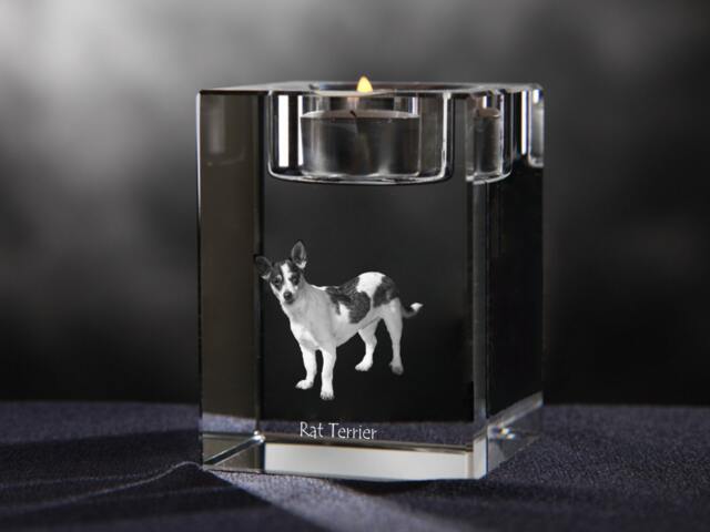 Rat Terrier - Crystal Candlestick With Dog, Souvenir, Decoration, Limited Edition, Collection - image 1