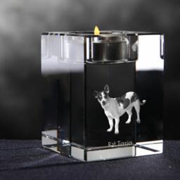 Rat Terrier - Crystal Candlestick With Dog, Souvenir, Decoration, Limited Edition, Collection - thumbnail 2