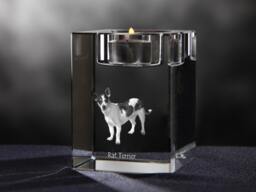 Rat Terrier - Crystal Candlestick With Dog, Souvenir, Decoration, Limited Edition, Collection - thumbnail 1