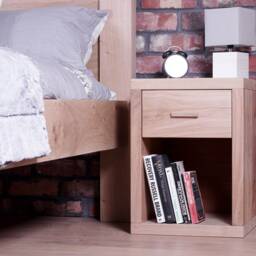 Handmade Oak Bedside Table With Drawer - Clear Finish - thumbnail 2